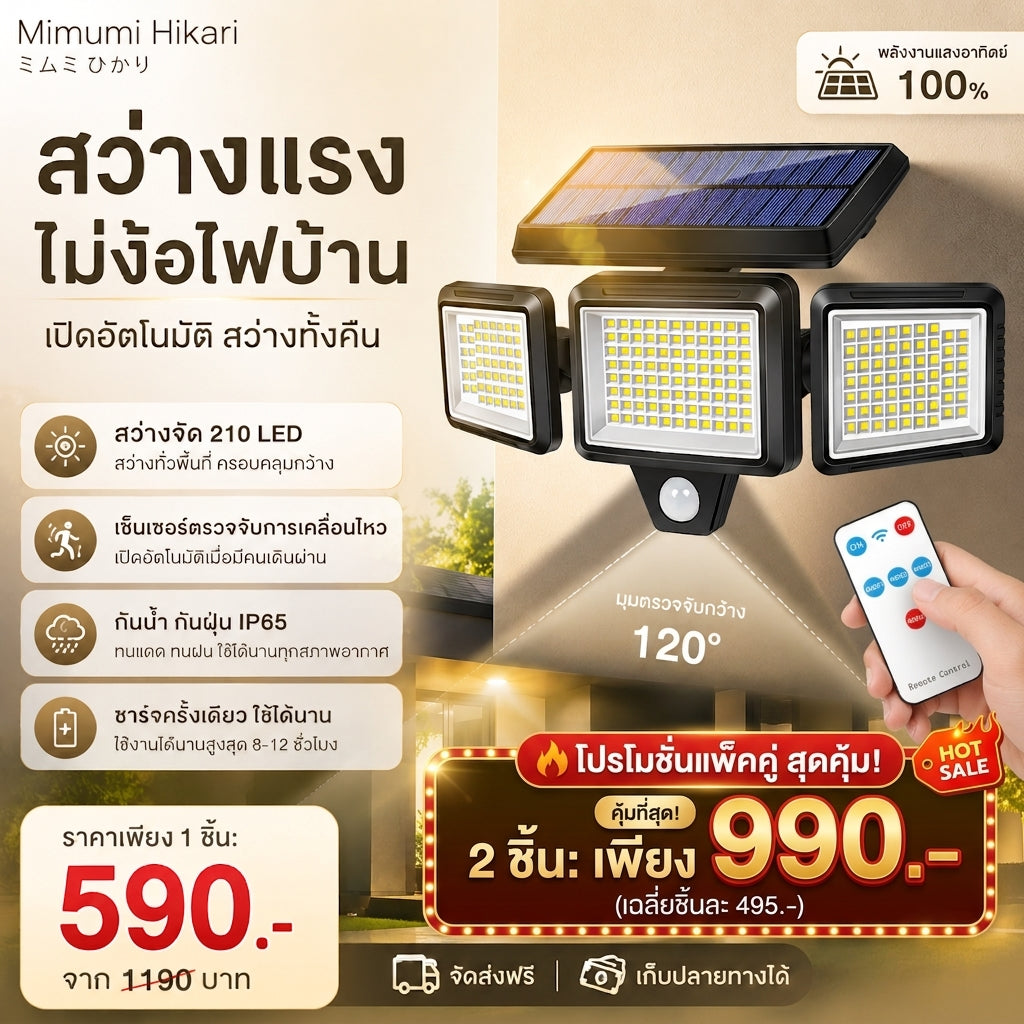 MIMUMI ไฟโซล่าเซลล์นอกบ้าน